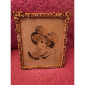 French Ink & Watercolor Vintage Artwork Picture